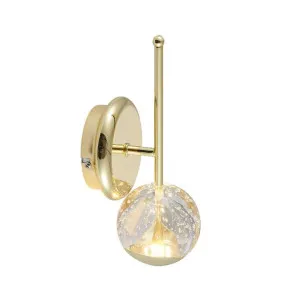 Segovia Glass & Metal LED Wall Light, Gold by Telbix, a Wall Lighting for sale on Style Sourcebook