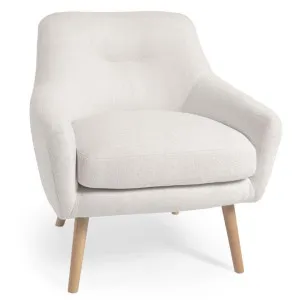 Candora Boucle Fabric Armchair, White by El Diseno, a Chairs for sale on Style Sourcebook