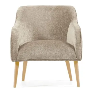 Lura Chenille Fabric Lounge Armchair, Beige by El Diseno, a Chairs for sale on Style Sourcebook