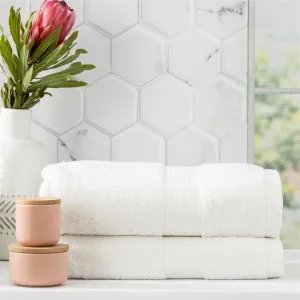Renee Taylor Stella 2 Pack White Bath Sheet by null, a Towels & Washcloths for sale on Style Sourcebook