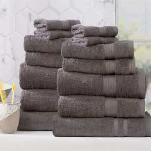 Renee Taylor Stella 14 Piece Charcoal Towel Pack by null, a Towels & Washcloths for sale on Style Sourcebook