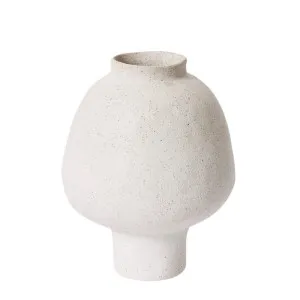 Matias Footed Vase Sandy White - 32cm by James Lane, a Vases & Jars for sale on Style Sourcebook