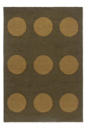 Brink & Campman Habitat Festival Dots Olive Green 495817 by Brink & Campman, a Contemporary Rugs for sale on Style Sourcebook