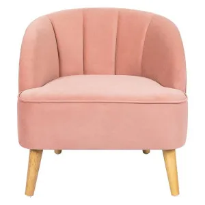 Melvin Velvet Fabric Armchair, Pink by Dodicci, a Chairs for sale on Style Sourcebook