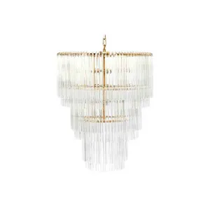 Zara Crystal Pendant - 3 Tier Brass by CAFE Lighting & Living, a Pendant Lighting for sale on Style Sourcebook