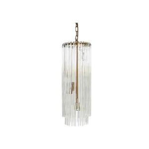 Zara Crystal Pendant Light - Long Brass by CAFE Lighting & Living, a Pendant Lighting for sale on Style Sourcebook