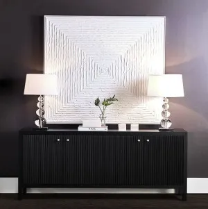 Adele 4-Door Black Buffet Cabinet by CAFE Lighting & Living, a Sideboards, Buffets & Trolleys for sale on Style Sourcebook