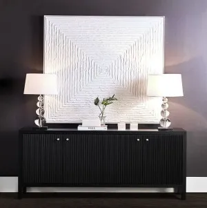 Ariana 4-Door Black Buffet Cabinet by CAFE Lighting & Living, a Sideboards, Buffets & Trolleys for sale on Style Sourcebook