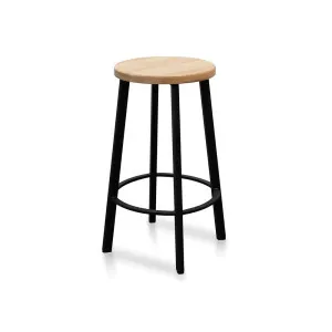 Luna Bar Stool - Natural with Black Frame by Calibre Furniture, a Bar Stools for sale on Style Sourcebook