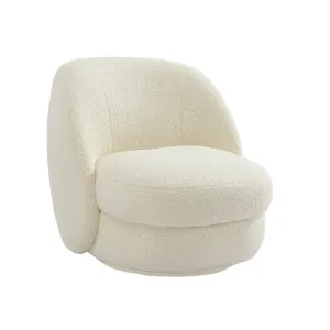 Abbey Swivel Arm Chair - Ivory Cosy Shearling by CAFE Lighting & Living, a Chairs for sale on Style Sourcebook