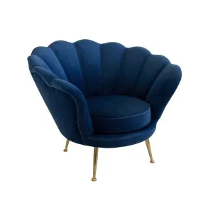 Manhattan Velvet Armchair - Navy Blue by Darcy & Duke, a Chairs for sale on Style Sourcebook