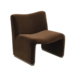 Arlene Occasional Chair - Dark Chocolate Velvet by CAFE Lighting & Living, a Chairs for sale on Style Sourcebook