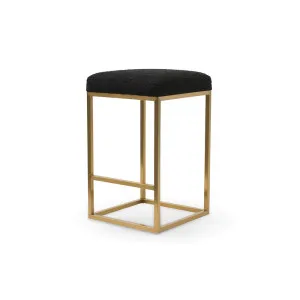 Marlowe Black Boucle & Gold Bar Stool by Calibre Furniture, a Bar Stools for sale on Style Sourcebook