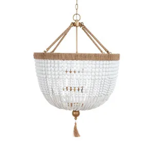 Malabar Beaded Pendant - Large Natural/White by CAFE Lighting & Living, a Pendant Lighting for sale on Style Sourcebook