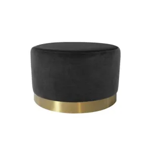 Milan Velvet Ottoman - Black by Darcy & Duke, a Ottomans for sale on Style Sourcebook