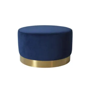 Milan Velvet Ottoman - Navy by Darcy & Duke, a Ottomans for sale on Style Sourcebook