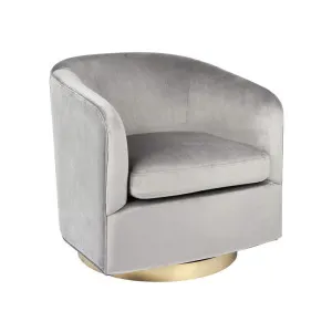 Belvedere Swivel Velvet Armchair - Charcoal by CAFE Lighting & Living, a Chairs for sale on Style Sourcebook