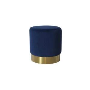 Milan Velvet Ottoman Small - Navy by Darcy & Duke, a Ottomans for sale on Style Sourcebook