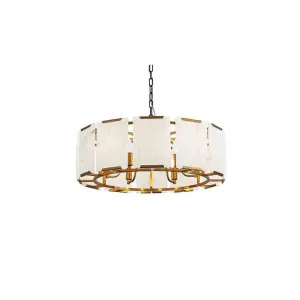 New York Alabaster Pendant - Round Antique Brass by CAFE Lighting & Living, a Pendant Lighting for sale on Style Sourcebook