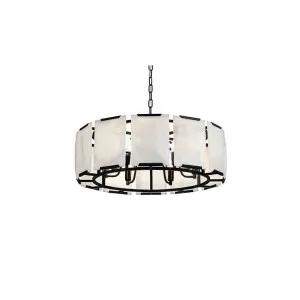 New York Alabaster Pendant - Round Black by CAFE Lighting & Living, a Pendant Lighting for sale on Style Sourcebook