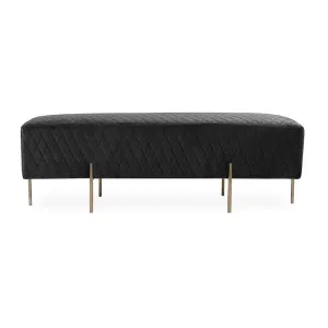 Celine Quilted Bench Ottoman - Black by Darcy & Duke, a Ottomans for sale on Style Sourcebook