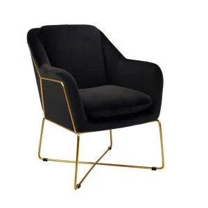 Studio Velvet Armchair - Black by Darcy & Duke, a Chairs for sale on Style Sourcebook