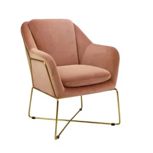 Studio Velvet Armchair - Blush by Darcy & Duke, a Chairs for sale on Style Sourcebook
