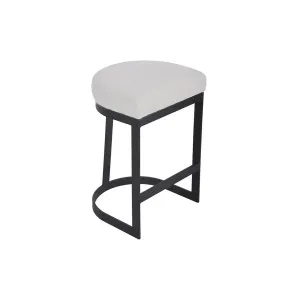 Brooke Black Kitchen Stool - Natural Linen by CAFE Lighting & Living, a Bar Stools for sale on Style Sourcebook