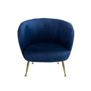 Paris Velvet Armchair - Navy by Darcy & Duke, a Chairs for sale on Style Sourcebook