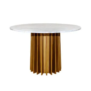 Cannes Round Marble & Gold Dining Table 1.2m by CAFE Lighting & Living, a Dining Tables for sale on Style Sourcebook