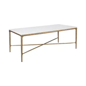 Heston Rectangular Marble Coffee Table - Brass by CAFE Lighting & Living, a Coffee Table for sale on Style Sourcebook