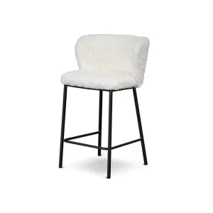 Lara Bar Stool Set of 2 - Faux White Fur by Calibre Furniture, a Bar Stools for sale on Style Sourcebook