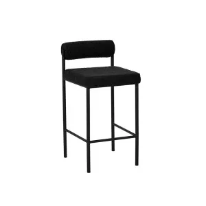 Zara Bar Stool Set of 2 - Black Boucle by Calibre Furniture, a Bar Stools for sale on Style Sourcebook