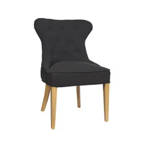 Haven Buttonback Dining Chair - Charcoal by Canvas and Sasson, a Dining Chairs for sale on Style Sourcebook