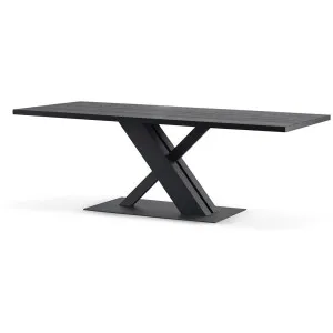Sienna Cross Leg Dining Table - Black 2.2m by Calibre Furniture, a Dining Tables for sale on Style Sourcebook