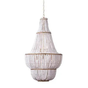 Sierra Beaded Chandelier Gold & White by CAFE Lighting & Living, a Pendant Lighting for sale on Style Sourcebook