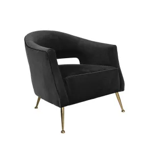 Siena Velvet Armchair - Black by Darcy & Duke, a Chairs for sale on Style Sourcebook