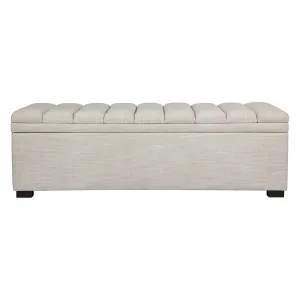 Soho Storage Bench Ottoman - Off White Linen by CAFE Lighting & Living, a Ottomans for sale on Style Sourcebook