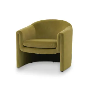 Sophia Velvet Armchair - Army Green by Calibre Furniture, a Chairs for sale on Style Sourcebook