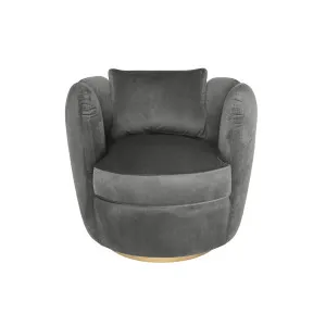 Soho Velvet Swivel Armchair - Charcoal by Darcy & Duke, a Chairs for sale on Style Sourcebook