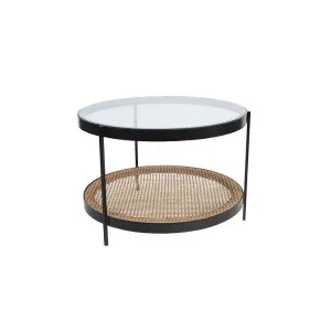 Flint Black Coffee Table - Natural Rattan by Canvas and Sasson, a Coffee Table for sale on Style Sourcebook