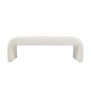 The Curve Bench Ottoman - White Boucle by CAFE Lighting & Living, a Ottomans for sale on Style Sourcebook