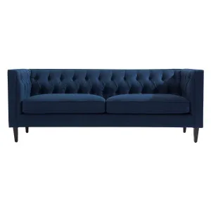 Tuxedo Button Tufted Sofa - Navy Velvet by CAFE Lighting & Living, a Sofas for sale on Style Sourcebook
