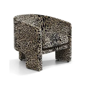 Koko Arm Chair - Leopard Chenille by CAFE Lighting & Living, a Chairs for sale on Style Sourcebook