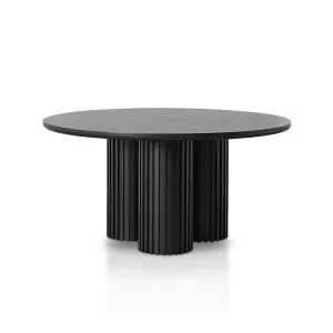 Zinia Round Dining Table - Black 1.5m by Calibre Furniture, a Dining Tables for sale on Style Sourcebook