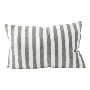 Santi Feather Fill Cushion 60x40cm in Off White / Navy by OzDesignFurniture, a Cushions, Decorative Pillows for sale on Style Sourcebook