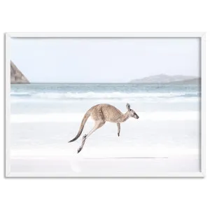 Coastal Beach Kangaroo I - Art Print by Print and Proper, a Prints for sale on Style Sourcebook