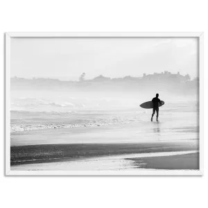 Lone Ocean Surfer B&W I - Art Print by Print and Proper, a Prints for sale on Style Sourcebook