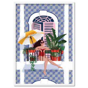 Holiday Villa Chill Illustration - Art Print by Maja Tomljanovic by Print and Proper, a Prints for sale on Style Sourcebook