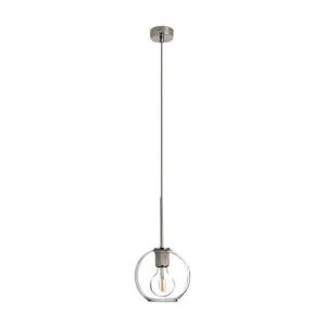 Pico Glass & Metal Pendant Light, Satin Nickel by Vencha Lighting, a Pendant Lighting for sale on Style Sourcebook